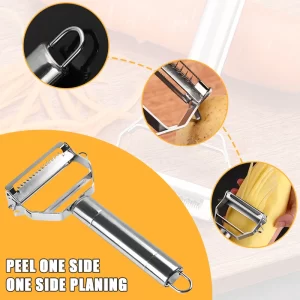 4in1 Vegetable Peeler Stainless Steel Melon Planer Multiple-Function Double-Head Peeler Household Kitchen Cucumber Slicer Tool