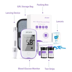 AICARE Blood Glucose Meter Glucometer Diabetes 50/100 Test Strips Lancets Blood Sugar Meter Monitor Medical Devices Tester